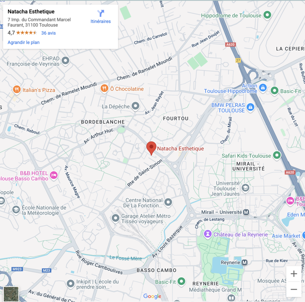 plan google maps pour se rendre chez natacha esthétique